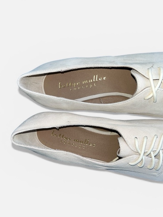 Anthropologie Bettye Muller Concepts Regina Espadrille Derby Wedge in Cream Sz 8 - Picture 6 of 11